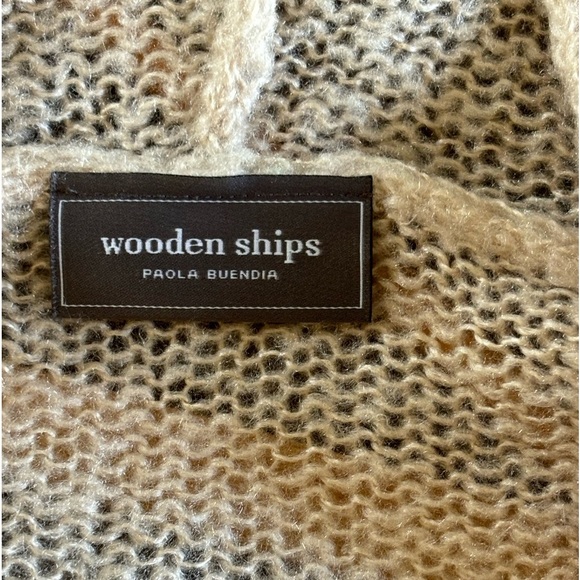 Anthropologie Wooden Ships Mohair Open Knit Oversized Hoodie Sweater - Picture 3 of 5